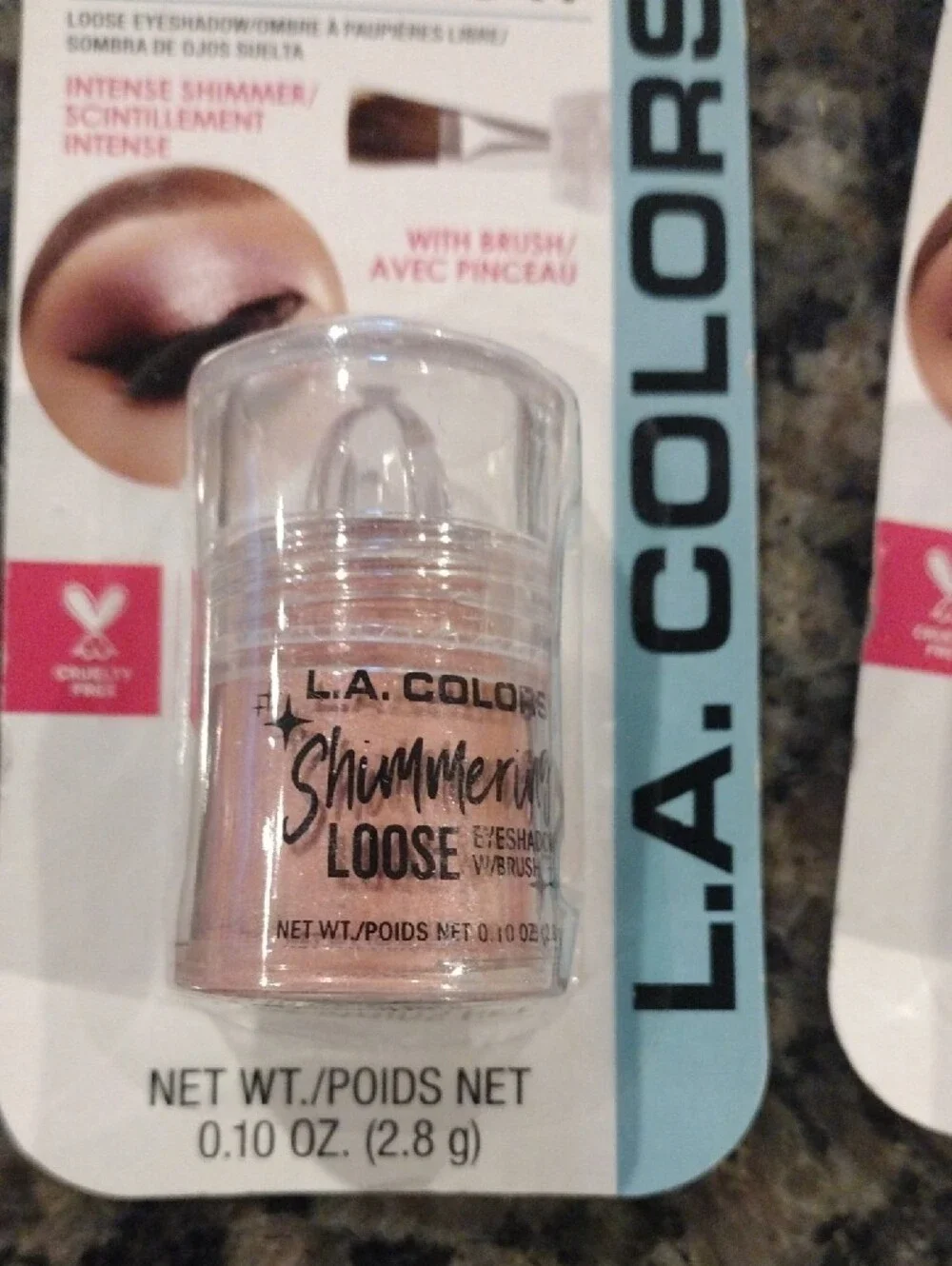 Lot of 2 L.A COLORS Shimmer Loose Eyeshadow both Honey Lollipop Pink 0.10 oz new